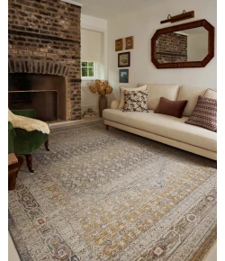 Chris Loves Julia x Loloi Ida Stone / Gold IDA-02 2ft.-7in. X 10ft. Rect. Rug