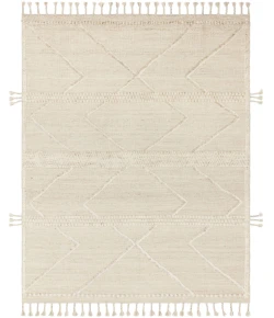 Loloi Iman IMA-05 BEIGE / IVORY Area Rug 7 ft. 9 in. X 9 ft. 9 in. Rectangle