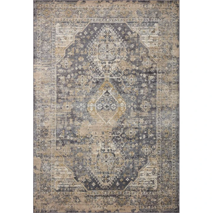 Loloi Indra Charcoal / Natural 2'-6" x 4'-0" Accent Rug