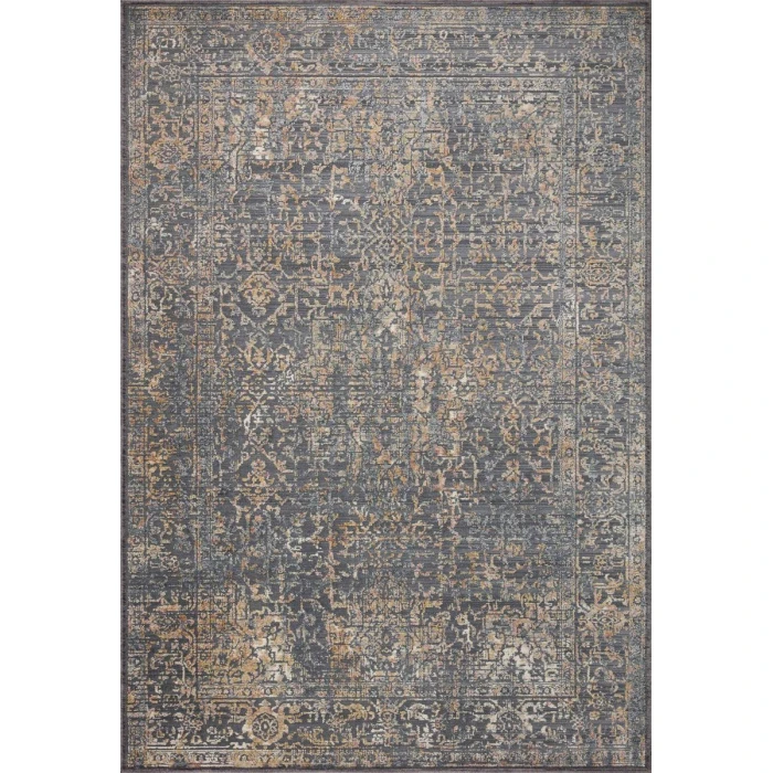 Loloi Indra Graphite / Sunset 7'-9" x 7'-9" Round Area Rug