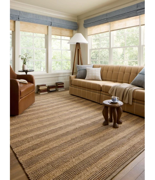 Chris Loves Julia x Loloi Judy Natural / Chocolate JUD-06 7 ft. 9 in. X 9 ft. 9 in. Rectangle Rug