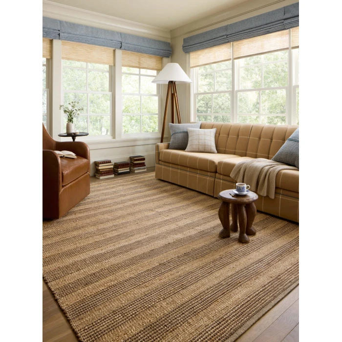 Chris Loves Julia x Loloi Judy Natural / Chocolate JUD-06 2 ft. 6 in. X 7 ft. 6 in. Rectangle Rug