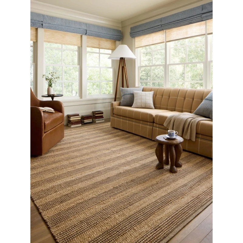 Chris Loves Julia x Loloi Judy Natural / Chocolate JUD-06 3 ft. 6 in. X 5 ft. 6 in. Rectangle Rug