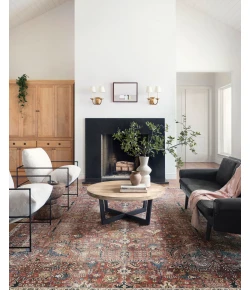 Chris Loves Julia x Loloi Jules JUL-01 MERLOT / MULTI Area Rug 2 ft. 6 in. X 7 ft. 6 in. Rectangle