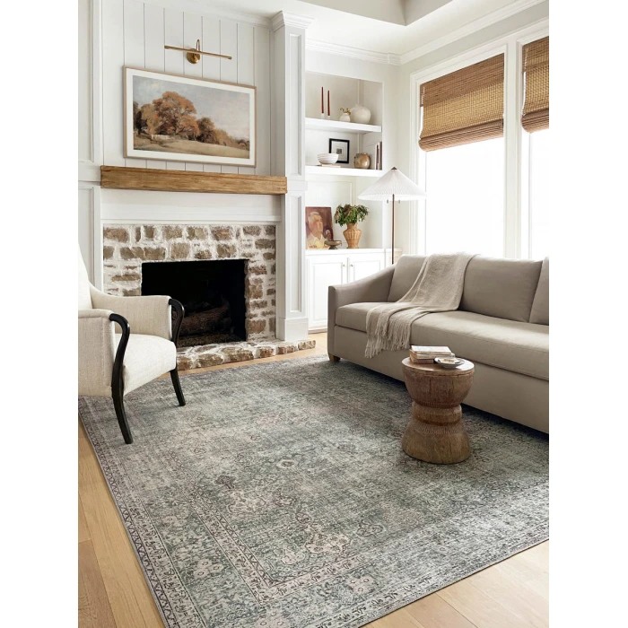 Chris Loves Julia x Loloi Jules Emerald / Antique Ivory 45481 5 ft. X 7 ft. 6 in. Rectangle Rug