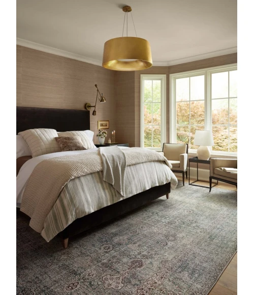 Chris Loves Julia x Loloi Jules Emerald / Antique Ivory 45481 2 ft. 6 in. X 7 ft. 6 in. Rectangle Rug