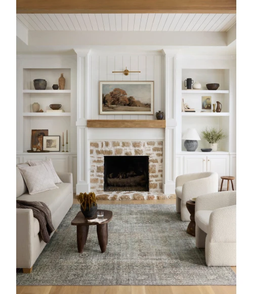 Chris Loves Julia x Loloi Jules Emerald / Antique Ivory 45481 2 ft. 6 in. X 7 ft. 6 in. Rectangle Rug