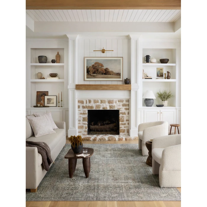 Chris Loves Julia x Loloi Jules Emerald / Antique Ivory 45481 5 ft. X 7 ft. 6 in. Rectangle Rug