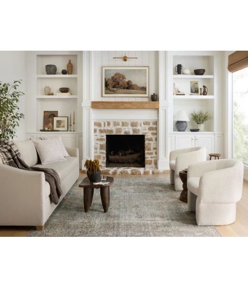 Chris Loves Julia x Loloi Jules Emerald / Antique Ivory 45481 2 ft. 6 in. X 7 ft. 6 in. Rectangle Rug