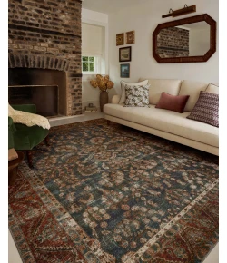 Chris Loves Julia x Loloi Jules Ocean / Spice 46213 18in. X 18in. Sample Rect. Rug