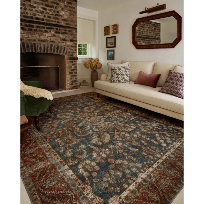 Chris Loves Julia x Loloi Jules Ocean / Spice 46213 2ft.-6in. X 9ft.-6in. Rect. Rug