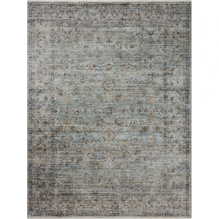 Jean Stoffer x Loloi Katherine Ocean / Gold KES-01 7 ft. 10 in. X 7 ft. 10 in. Round Rug