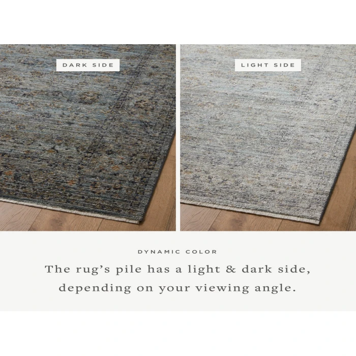 Jean Stoffer x Loloi Katherine Ocean / Gold KES-01 7 ft. 10 in. X 7 ft. 10 in. Round Rug