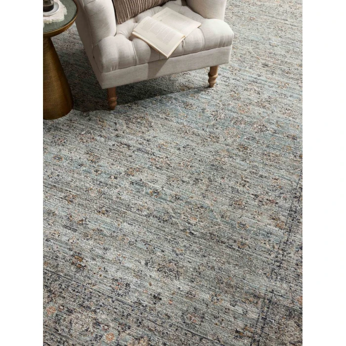 Jean Stoffer x Loloi Katherine Ocean / Gold KES-01 7 ft. 10 in. X 7 ft. 10 in. Round Rug
