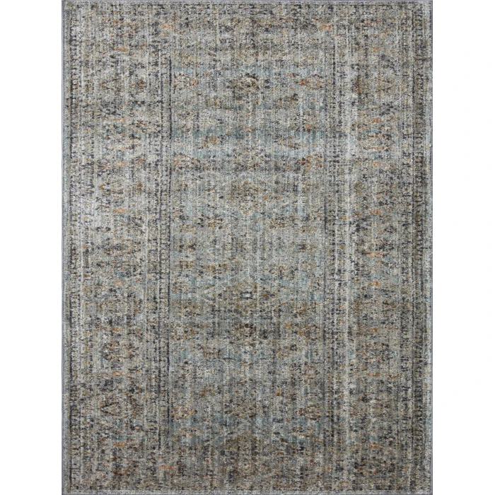 Jean Stoffer x Loloi Katherine Ocean / Gold KES-01 7 ft. 10 in. X 7 ft. 10 in. Round Rug