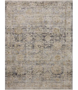 Jean Stoffer x Loloi Katherine Charcoal / Gold KES-02 5 ft. 3 in. X 5 ft. 3 in. Round Rug