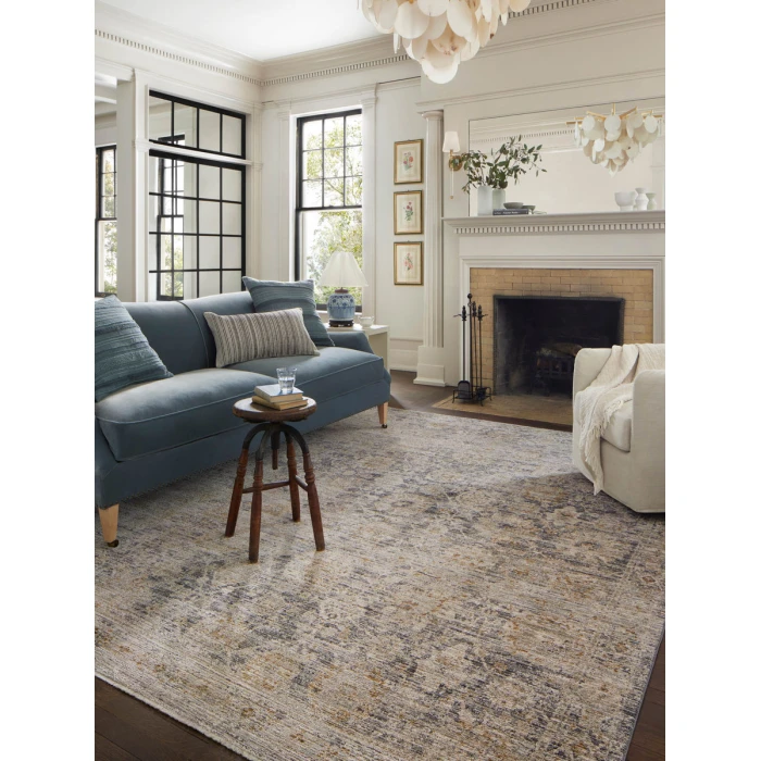 Jean Stoffer x Loloi Katherine Charcoal / Gold KES-02 5 ft. 3 in. X 7 ft. 9 in. Rectangle Rug