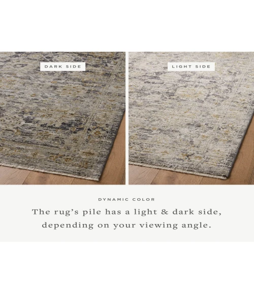 Jean Stoffer x Loloi Katherine Charcoal / Gold KES-02 5 ft. 3 in. X 5 ft. 3 in. Round Rug