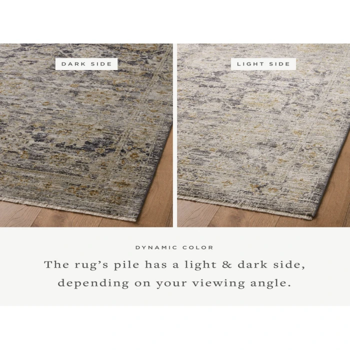 Jean Stoffer x Loloi Katherine Charcoal / Gold KES-02 5 ft. 3 in. X 7 ft. 9 in. Rectangle Rug
