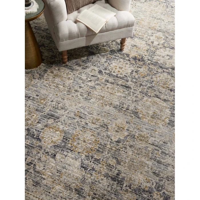 Jean Stoffer x Loloi Katherine Charcoal / Gold KES-02 5 ft. 3 in. X 7 ft. 9 in. Rectangle Rug