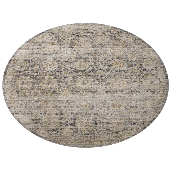 Jean Stoffer x Loloi Katherine Charcoal / Gold KES-02 5 ft. 3 in. X 7 ft. 9 in. Rectangle Rug