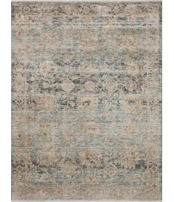 Jean Stoffer x Loloi Katherine Ocean / Coral KES-02 5 ft. 3 in. X 5 ft. 3 in. Round Rug