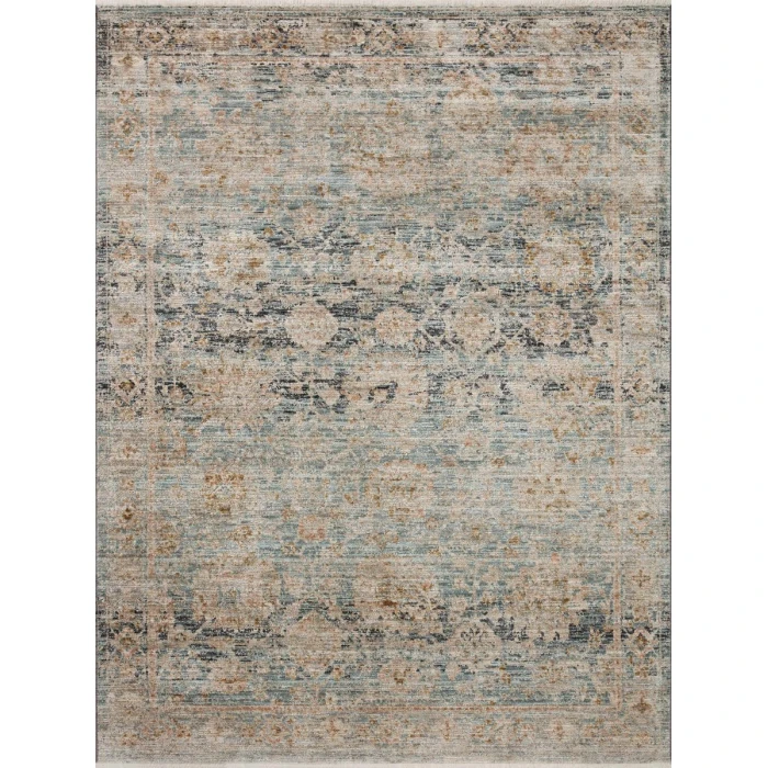 Jean Stoffer x Loloi Katherine Ocean / Coral KES-02 7 ft. 10 in. X 7 ft. 10 in. Round Rug