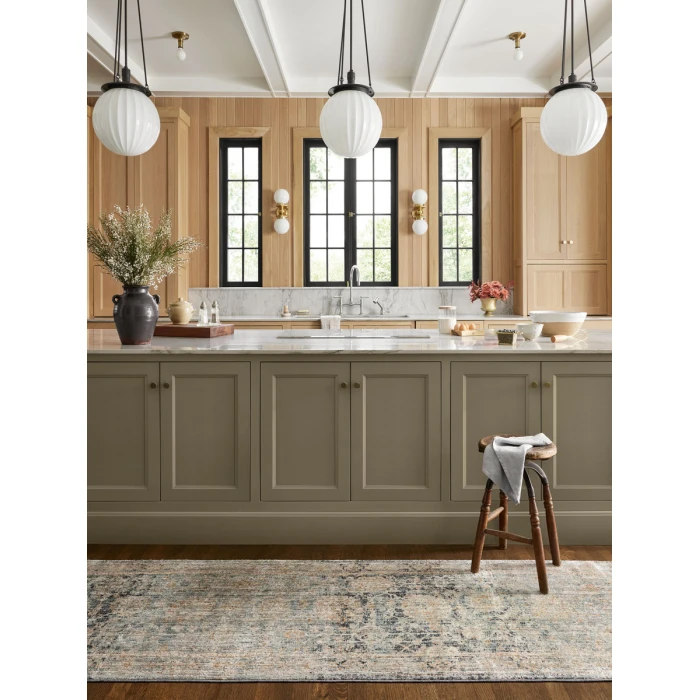 Jean Stoffer x Loloi Katherine Ocean / Coral KES-02 7 ft. 10 in. X 7 ft. 10 in. Round Rug