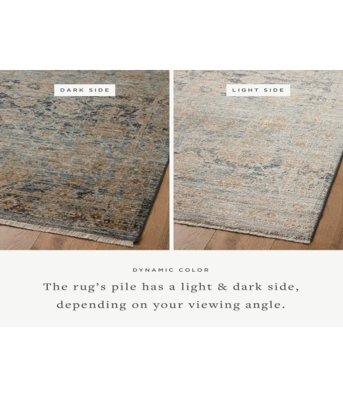 Jean Stoffer x Loloi Katherine Ocean / Coral KES-02 5 ft. 3 in. X 5 ft. 3 in. Round Rug