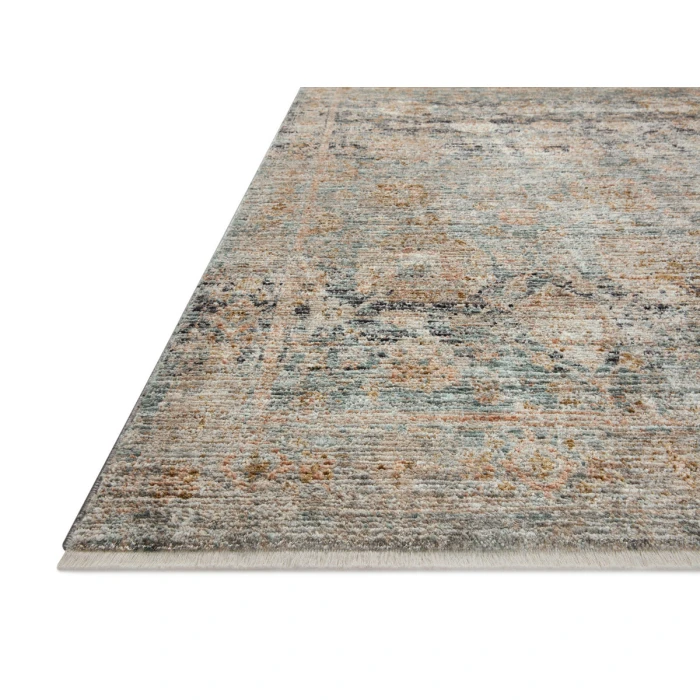 Jean Stoffer x Loloi Katherine Ocean / Coral KES-02 7 ft. 10 in. X 7 ft. 10 in. Round Rug