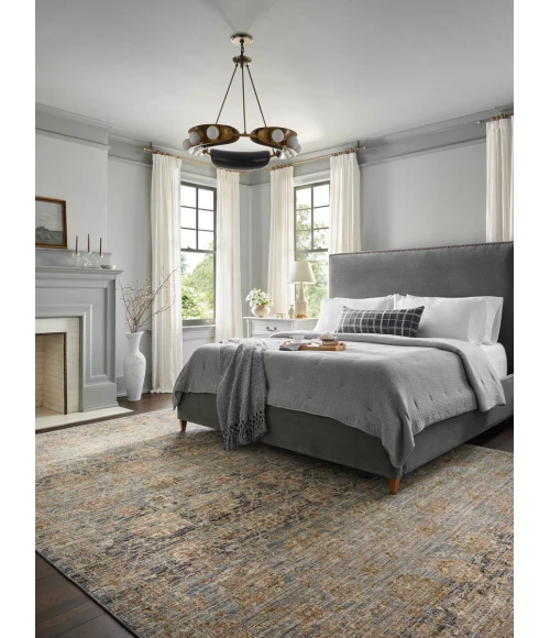 Jean Stoffer x Loloi Katherine Ocean / Coral KES-02 5 ft. 3 in. X 5 ft. 3 in. Round Rug