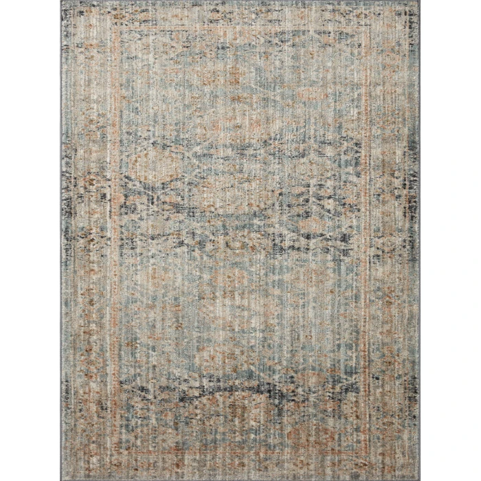 Jean Stoffer x Loloi Katherine Ocean / Coral KES-02 7 ft. 10 in. X 7 ft. 10 in. Round Rug