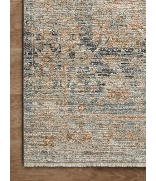 Jean Stoffer x Loloi Katherine Ocean / Coral KES-02 5 ft. 3 in. X 5 ft. 3 in. Round Rug