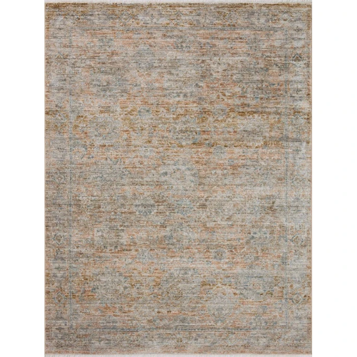 Jean Stoffer x Loloi Katherine Terracotta / Smoke KES-02 5 ft. 3 in. X 5 ft. 3 in. Round Rug