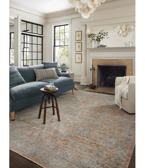 Jean Stoffer x Loloi Katherine Terracotta / Smoke KES-02 5 ft. 3 in. X 7 ft. 9 in. Rectangle Rug