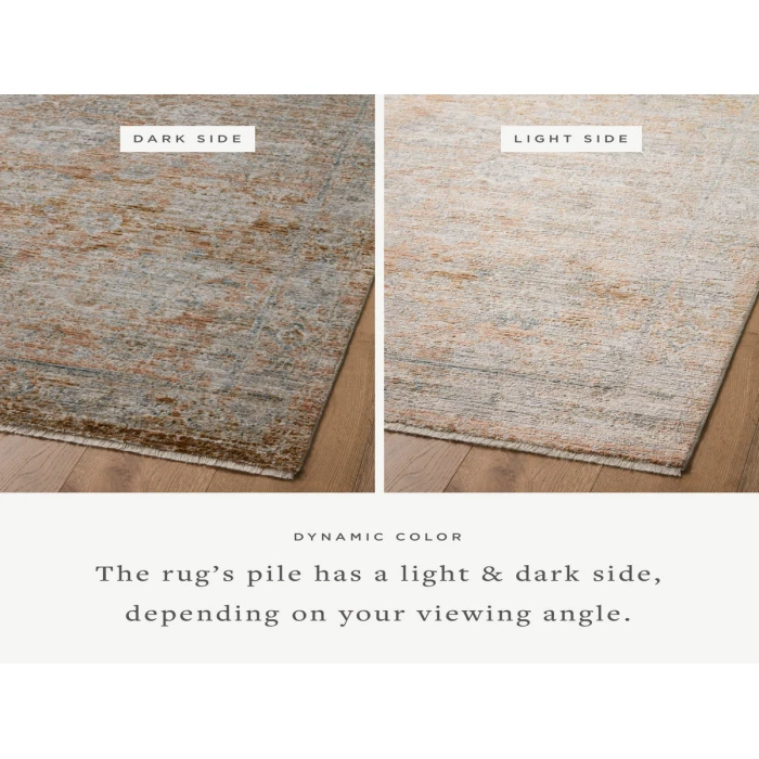 Jean Stoffer x Loloi Katherine Terracotta / Smoke KES-02 5 ft. 3 in. X 5 ft. 3 in. Round Rug