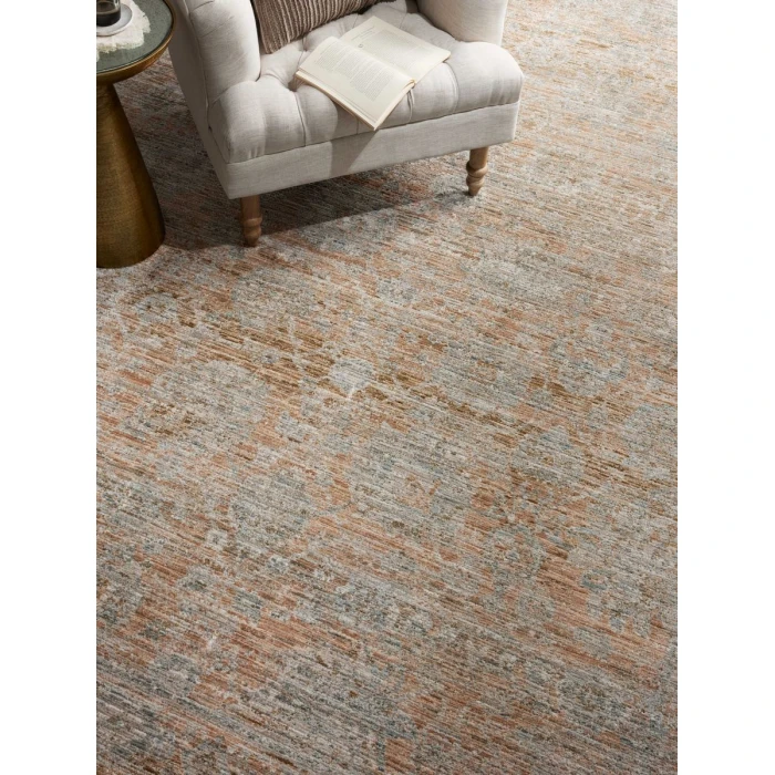 Jean Stoffer x Loloi Katherine Terracotta / Smoke KES-02 5 ft. 3 in. X 5 ft. 3 in. Round Rug