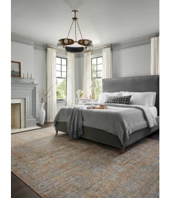 Jean Stoffer x Loloi Katherine Terracotta / Smoke KES-02 5 ft. 3 in. X 5 ft. 3 in. Round Rug