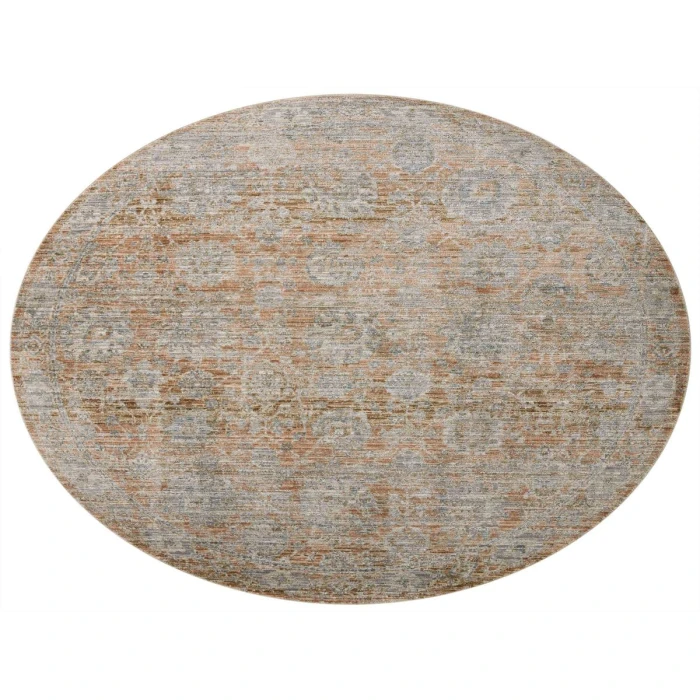 Jean Stoffer x Loloi Katherine Terracotta / Smoke KES-02 5 ft. 3 in. X 5 ft. 3 in. Round Rug