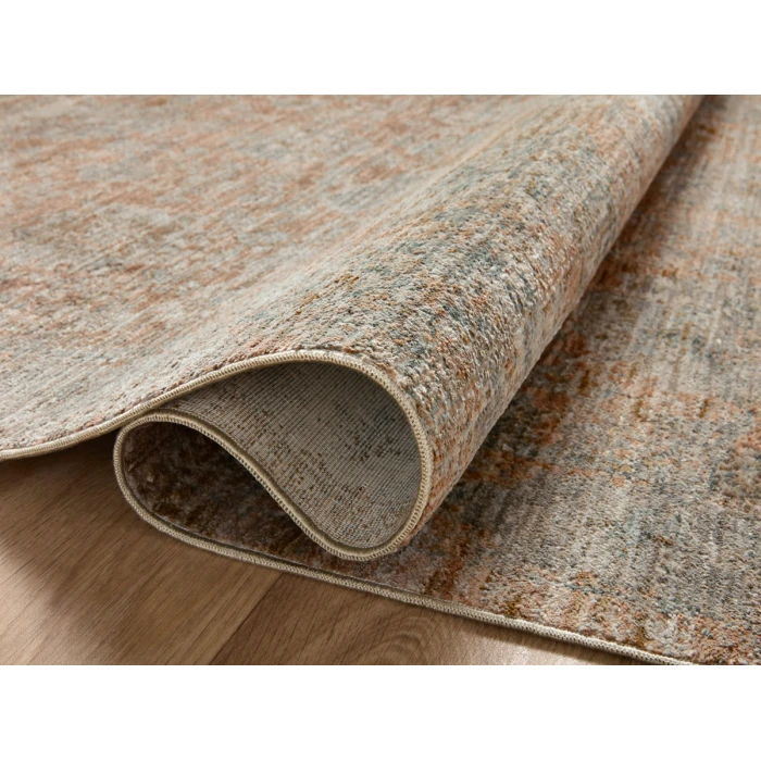 Jean Stoffer x Loloi Katherine Terracotta / Smoke KES-02 5 ft. 3 in. X 5 ft. 3 in. Round Rug