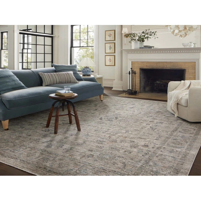Jean Stoffer x Loloi Katherine Beige / Mist KES-03 5 ft. 3 in. X 7 ft. 9 in. Rectangle Rug