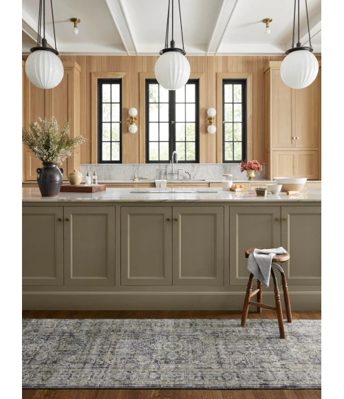 Jean Stoffer x Loloi Katherine Midnight / Tobacco KES-03 7 ft. 10 in. X 7 ft. 10 in. Round Rug