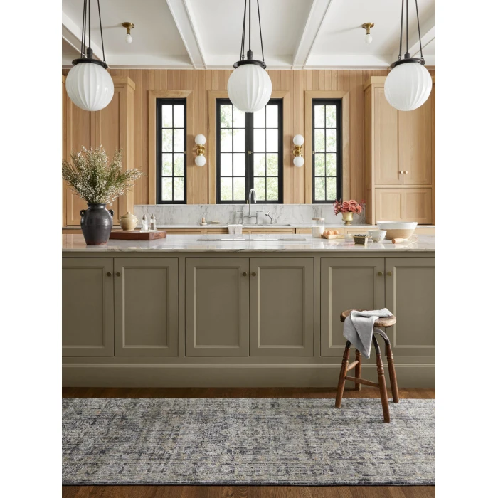 Jean Stoffer x Loloi Katherine Midnight / Tobacco KES-03 5 ft. 3 in. X 7 ft. 9 in. Rectangle Rug