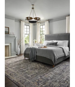 Jean Stoffer x Loloi Katherine Midnight / Tobacco KES-03 5 ft. 3 in. X 5 ft. 3 in. Round Rug