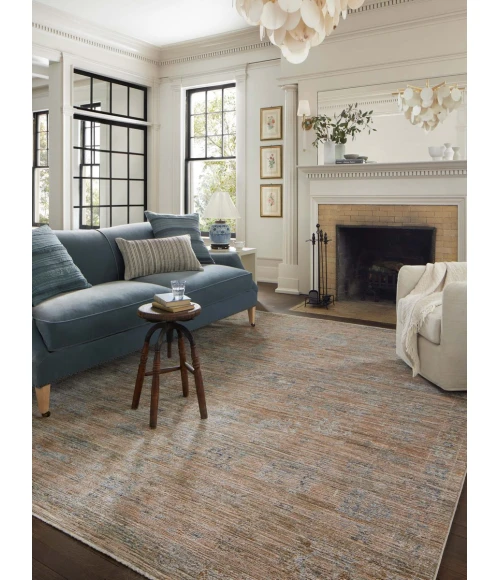 Jean Stoffer x Loloi Katherine Copper / Steel KES-04 5 ft. 3 in. X 5 ft. 3 in. Round Rug