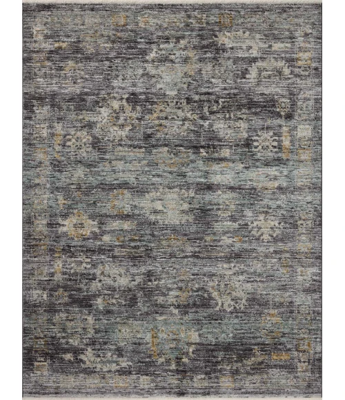 Jean Stoffer x Loloi Katherine Ink / Jade KES-04 5 ft. 3 in. X 5 ft. 3 in. Round Rug