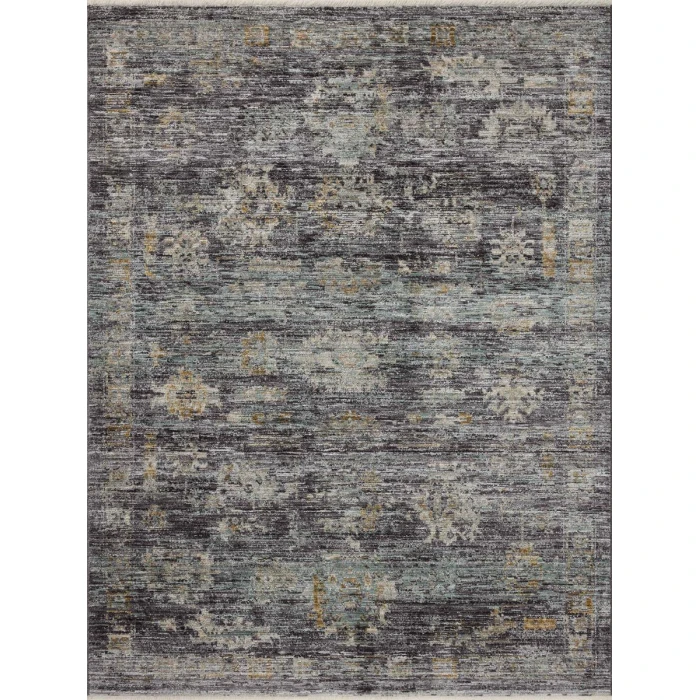 Jean Stoffer x Loloi Katherine Ink / Jade KES-04 7 ft. 10 in. X 7 ft. 10 in. Round Rug