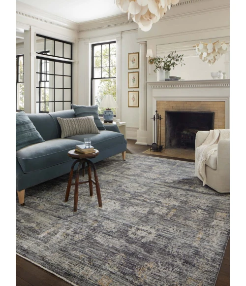 Jean Stoffer x Loloi Katherine Ink / Jade KES-04 5 ft. 3 in. X 5 ft. 3 in. Round Rug