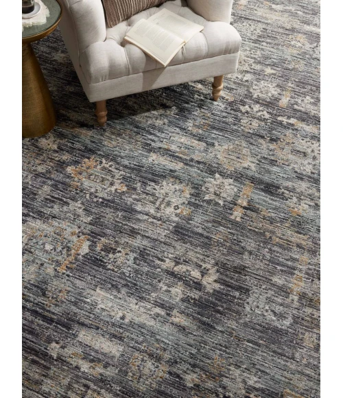 Jean Stoffer x Loloi Katherine Ink / Jade KES-04 5 ft. 3 in. X 5 ft. 3 in. Round Rug