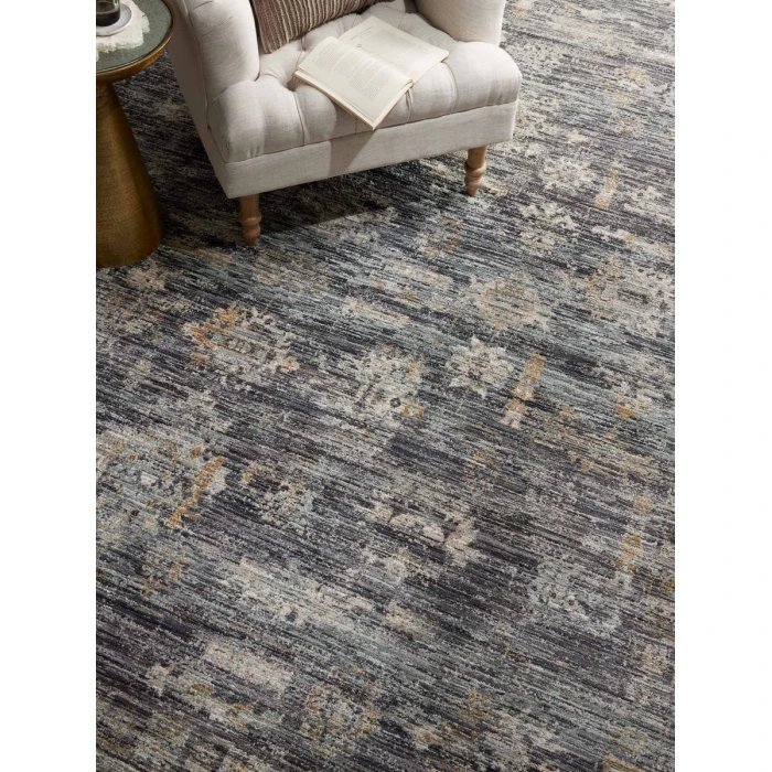 Jean Stoffer x Loloi Katherine Ink / Jade KES-04 7 ft. 10 in. X 7 ft. 10 in. Round Rug